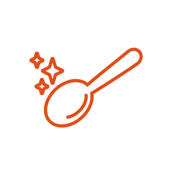 Icon of a spoon with stars